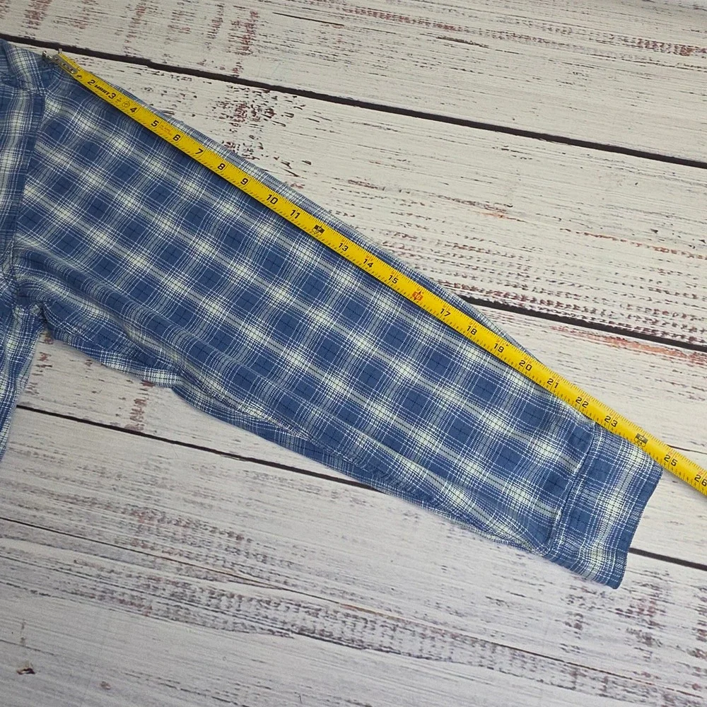 Vintage 1997 Levis Mens Blue Plaid Denim Cotton Shirt XL‎ Long Sleeve 60557-6222